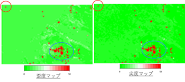 図 17 Sentinel-1の歪度（上）と尖度（下）